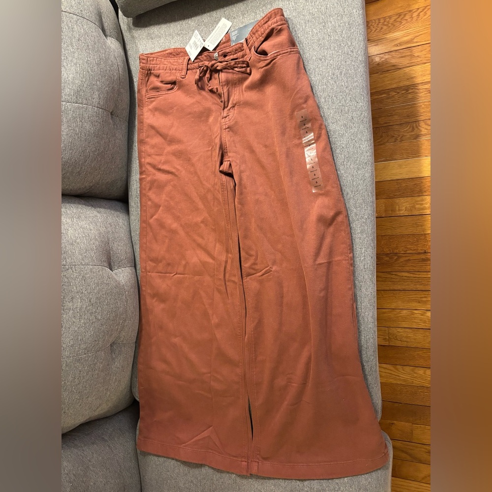 American Eagle Outfitters Rust Ultra Wide Leg Pants - Picture 2 of 5